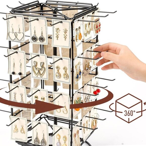 NEW 4 Tier Rotating Earring Display Stands for Selling,Metal Earring Rack Holder - Picture 4 of 8